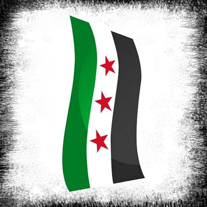 Poster Free Syria Flag Sticker size 14.5 x 7cm - SYR Flag