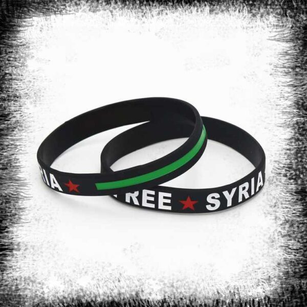 اسوارة علم سوريا الاخضر إسوارة علم سوريا الحرة اسوارة سورية الثورة اسوارة سورية الحرة Free Syria Black Bracelet Fria Syrien armband