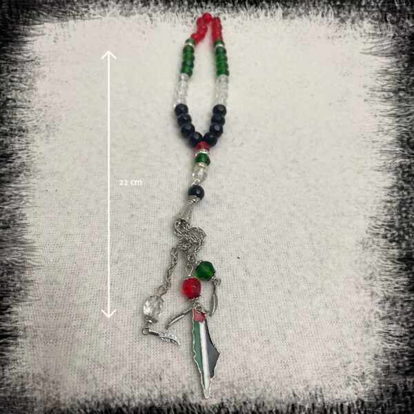 Palestine flag map necklace silver color قلادة خريطة العلم الفلسطين Palestina Pärlor radband Palestina flagga radband Kristall radband Palestina flagga Palestina Pärlor halskette Palestina flagga kette Kristall radband Palestina flagga Palestina flaggan karta halsband Palestina Kristall Pärlor