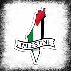 Palestina Flagga karta affischlim ملصق خريطة علم فلسطين Palestine Flag map Poster klistermärke