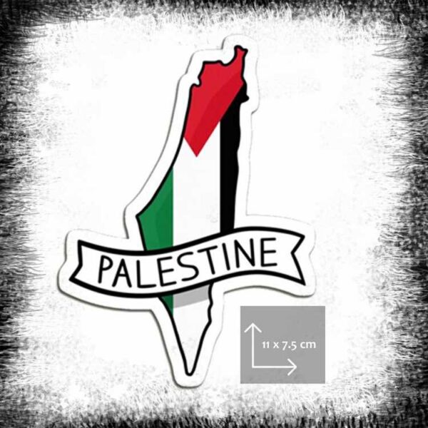 Palestina Flagga karta affischlim ملصق خريطة علم فلسطين Palestine Flag map Poster klistermärke