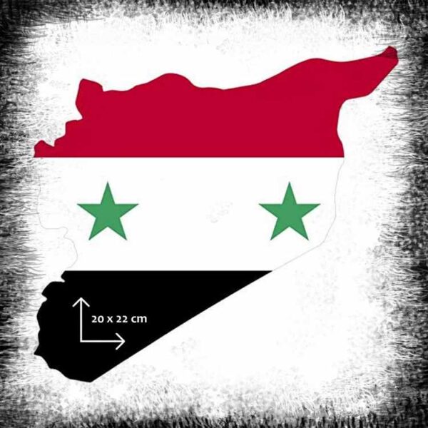 Syrien Flagga karta affischlim ملصق خريطة علم سوريا Syria Flag map Poster