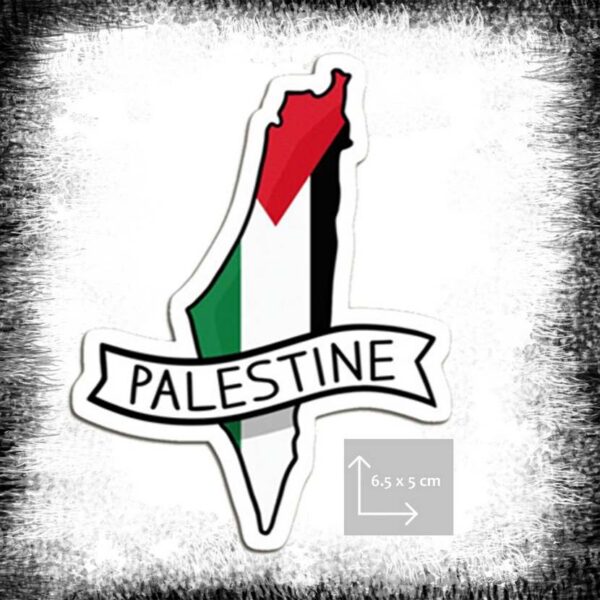 Palestina Flagga karta affischlim ملصق خريطة علم فلسطين Palestine Flag map Poster klistermärke