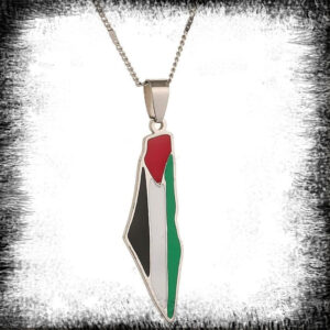 Unisex Palestine Flag Map Necklace Pendant Enamel Palestine Flag Chain