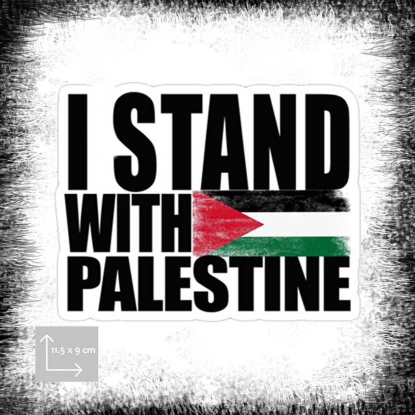 I Stand with Palestine Flag Poster ملصق انا أنا ادعم أدعم فلسطين jag stöder Palestina affisch klistermärke