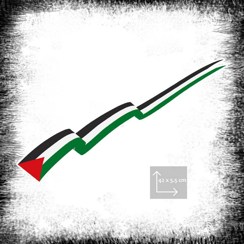 Long Palestine Flag Poster size 42 x 5.5cm علم فلسطين ملصق طويل Lång Palestina flagga klistermärke