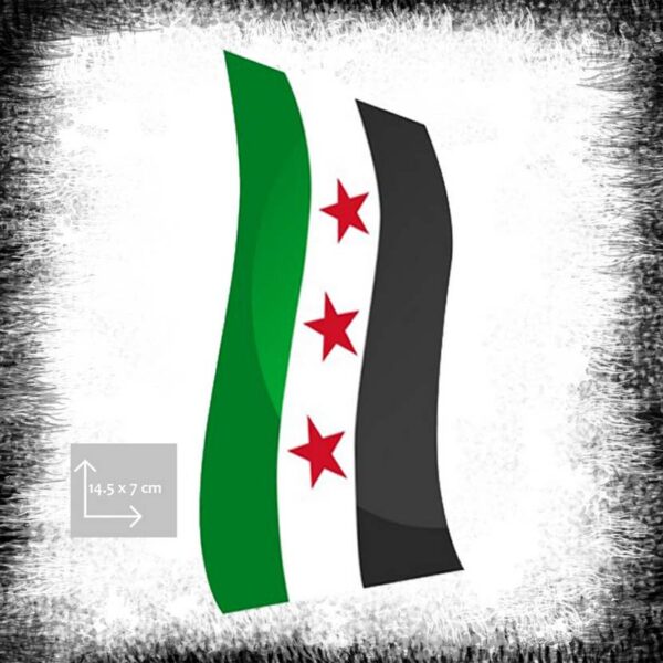 Poster Free Syria Flag Sticker ملصق علم سوريا الحرة Affisch Fria Syrien flagga Syriens klistermärke ملصق علم سورية الحرة